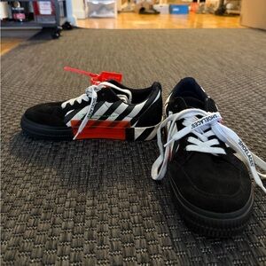 Black violet off white sneakers